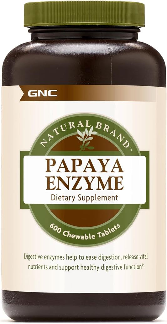 600 Tablets GNC Natural Brand Papaya Enzyme for Healthy Digestive Function