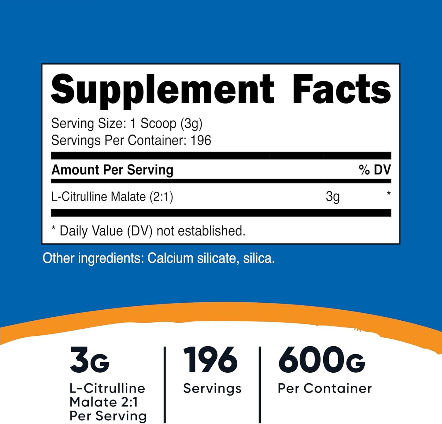 600g Nutricost L-Citrulline Malate (2:1) Powder - Pure Amino Acid Supplement for Performance Boost