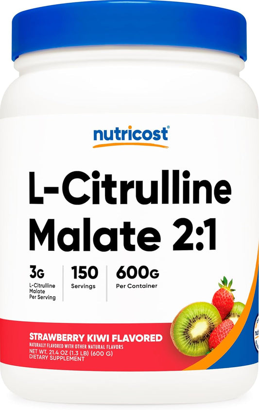 600g Nutricost L-Citrulline Malate 2:1 Powder - Strawberry Kiwi Flavor