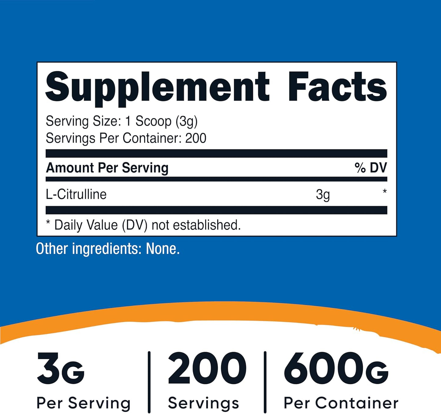 600g Nutricost Pure L-Citrulline Base Powder - High-Quality Supplement