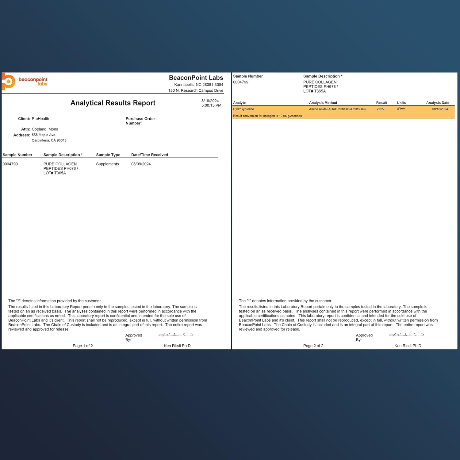 600g ProHealth Pure Collagen Peptides Powder for Hair, Skin, Bones, and Joints | Grass-Fed, Pasture-Raised, Unflavored | Third-Party Tested | Supports Longevity