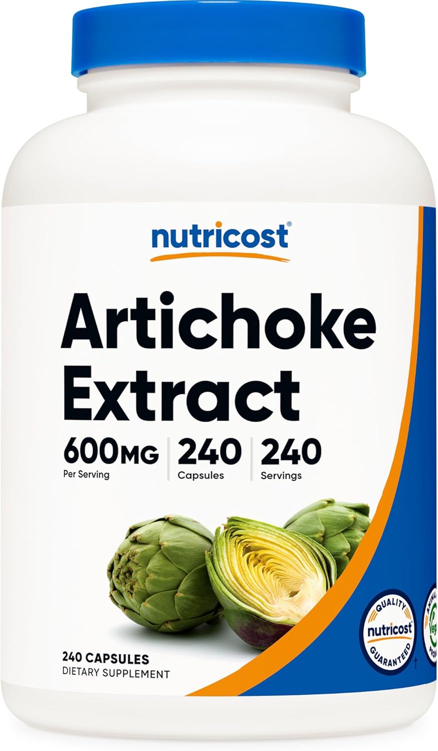 600mg Artichoke Extract Capsules - 240 Vegetarian, Gluten Free, Non-GMO - Nutricost