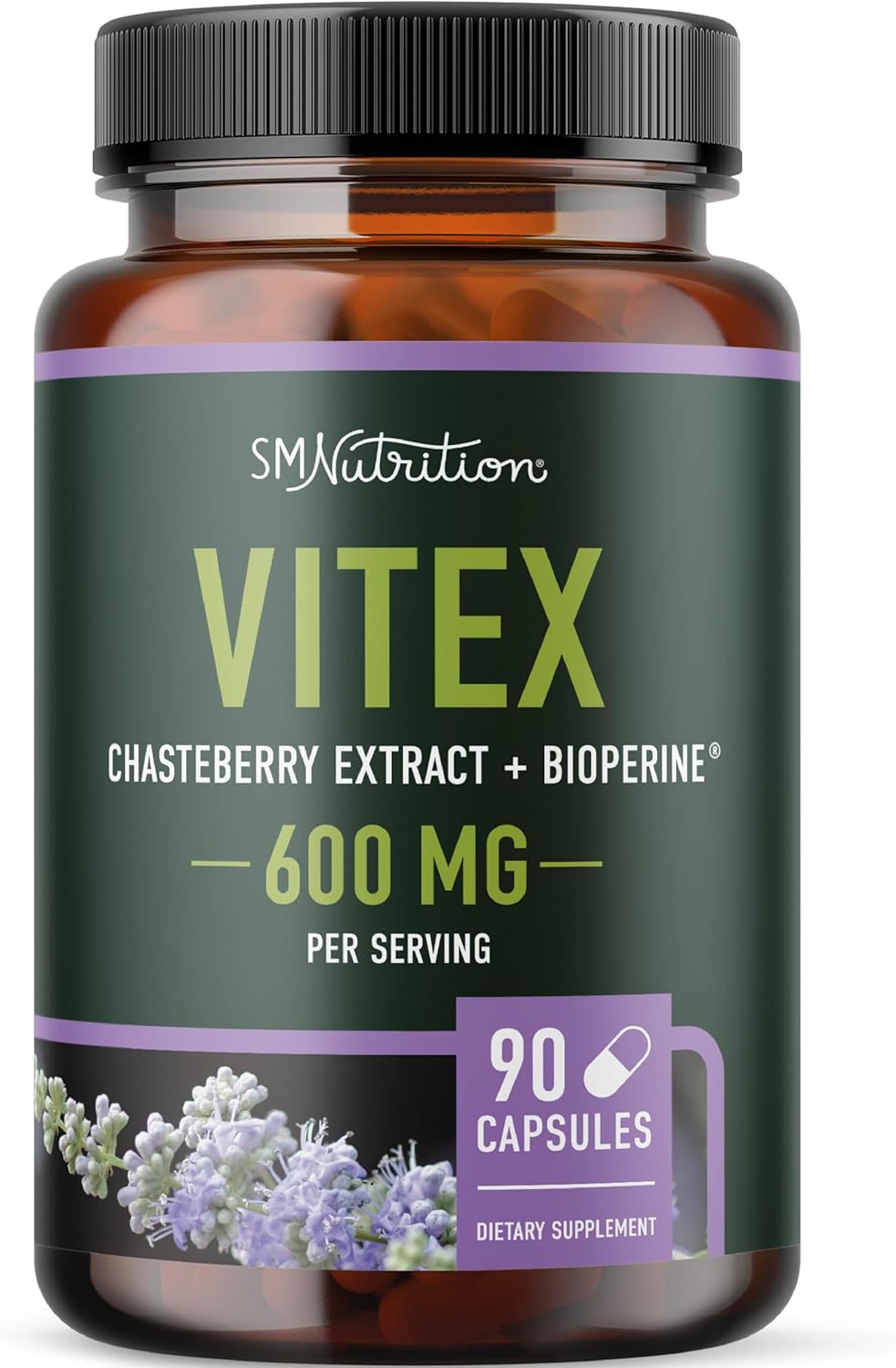 600mg Chasteberry Supplement for Women's Hormone Balance, Menopause & Acne - 90 Capsules