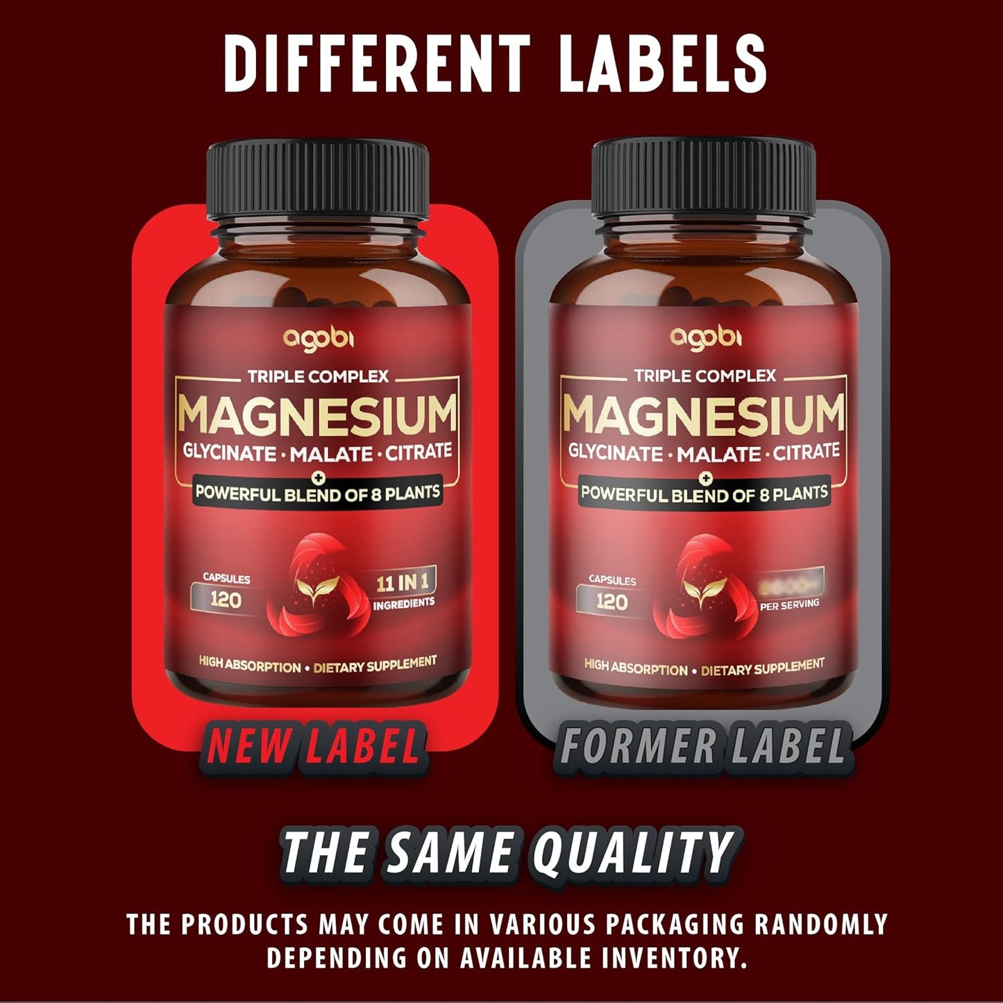 600mg Magnesium Glycinate, Malate, & Citrate Capsules with Added Spinach & Swiss Chard for Calm & Muscle Cramp Support