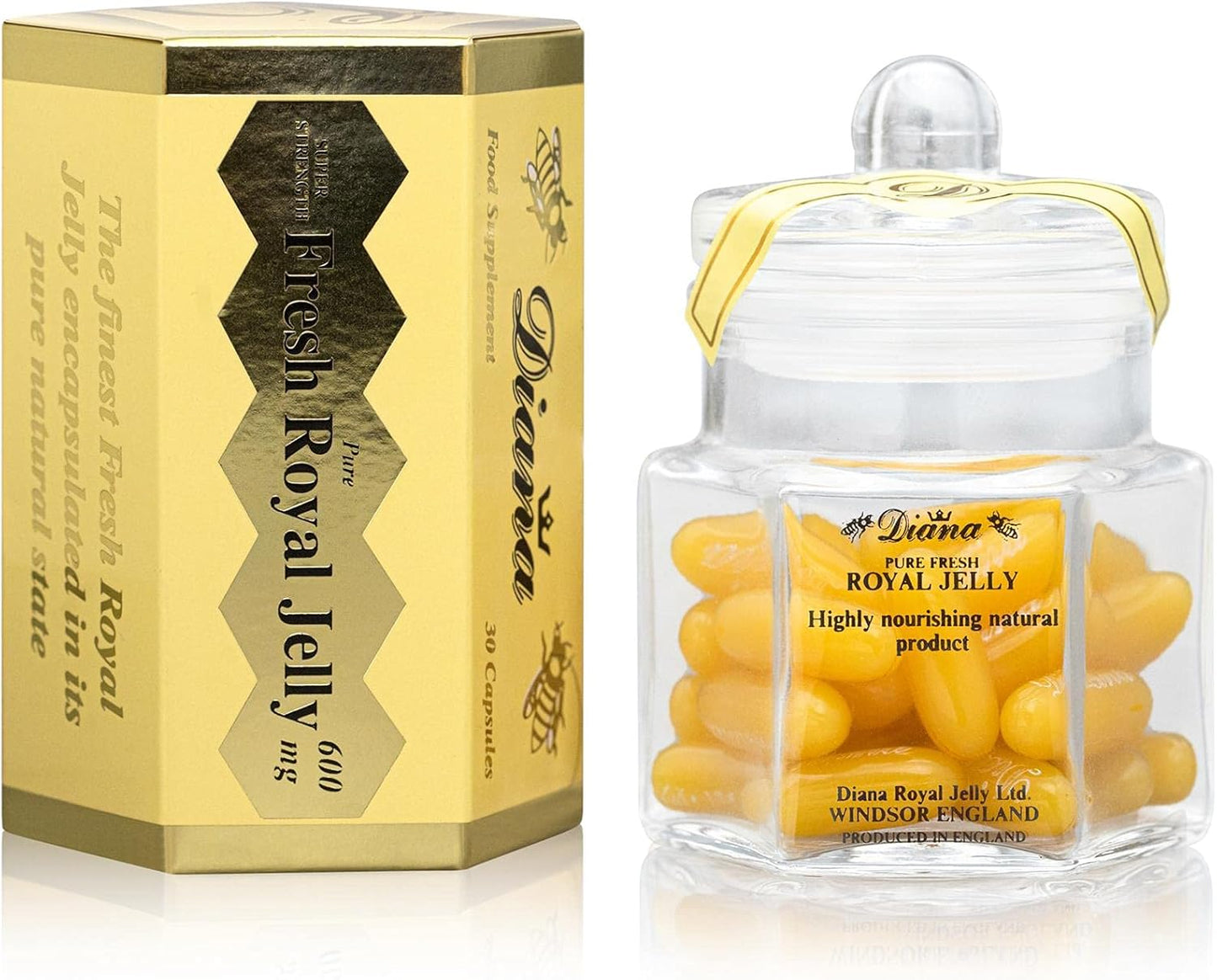 600mg Organic Fresh Royal Jelly Capsules - 30 Count by Diana