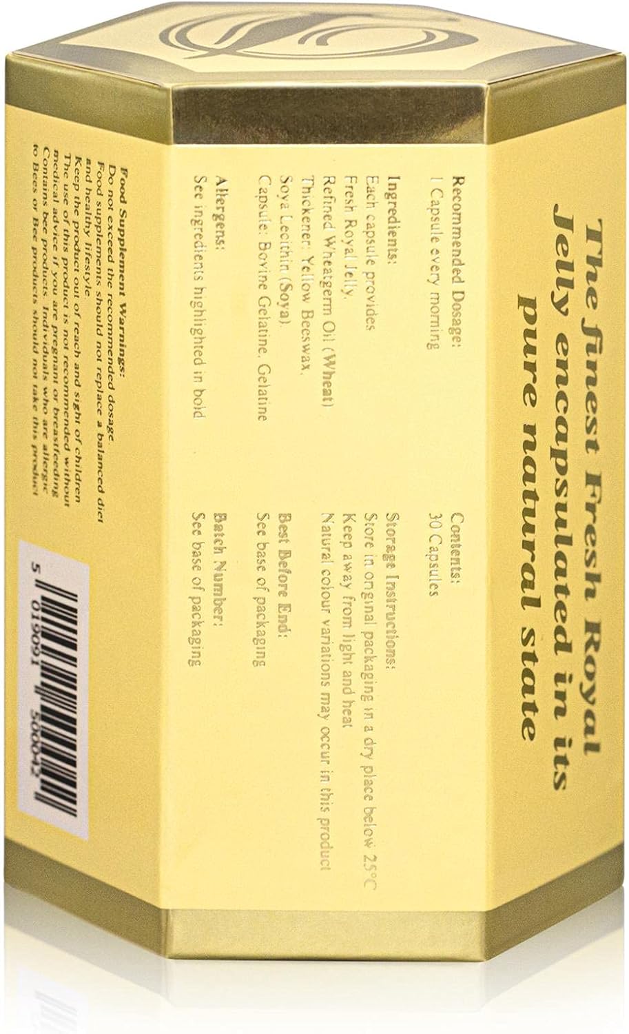 600mg Organic Fresh Royal Jelly Capsules - 30 Count by Diana