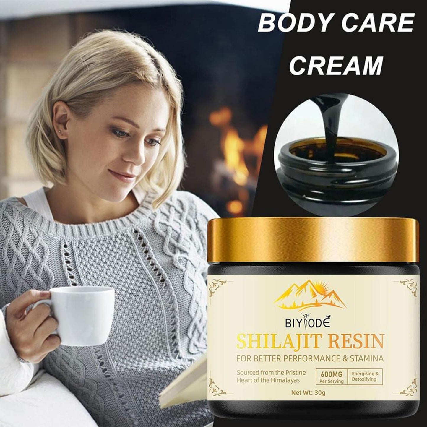 600mg Pure Himalayan Shilajit Resin - Gold Grade Organic Energy & Immune Support - 30g (2 Pcs)