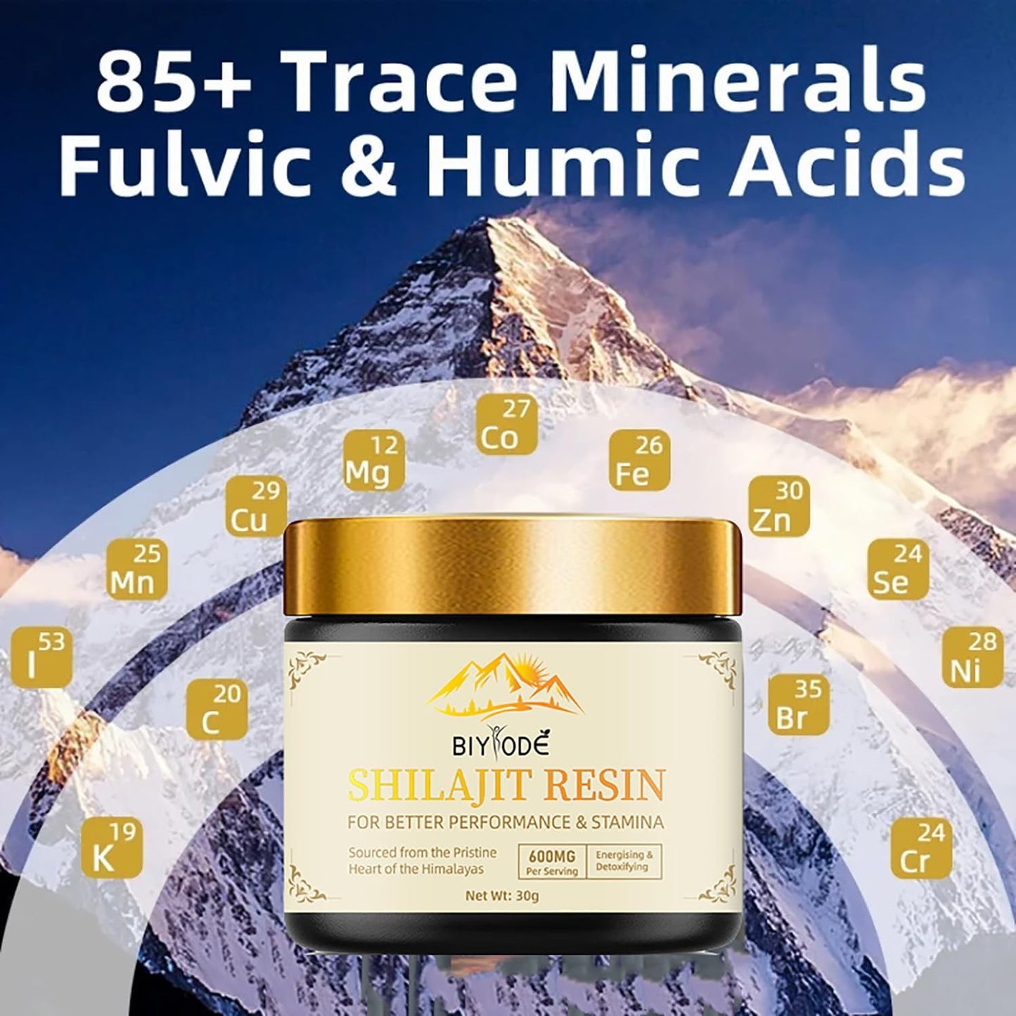 600mg Pure Himalayan Shilajit Resin - Gold Grade Organic Energy & Immune Support - 30g (2 Pcs)