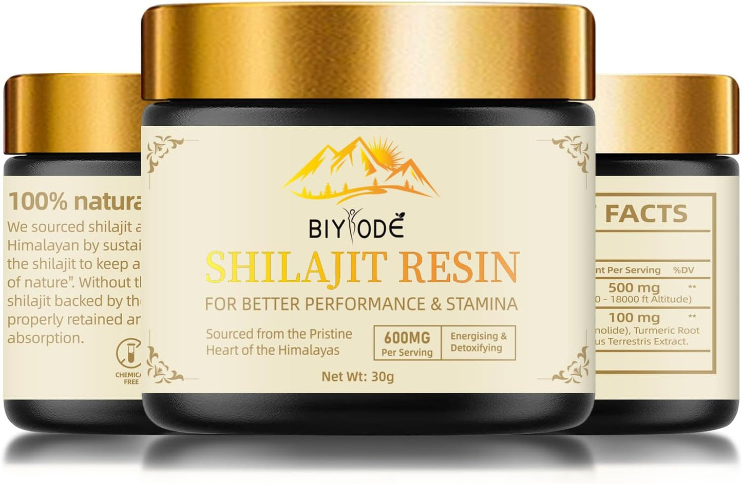 600mg Pure Himalayan Shilajit Resin - Gold Grade Organic Energy & Immune Support - 30g (2 Pcs)