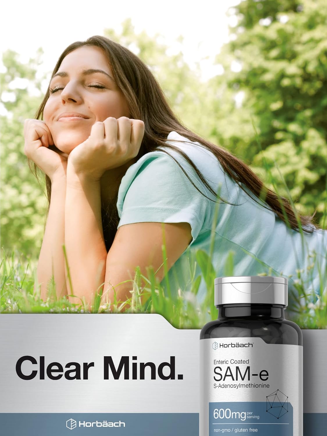 600mg SAM-e Supplement Tablets - 60 Count - S-Adenosyl Methionine - Vegetarian, Non-GMO, Gluten Free