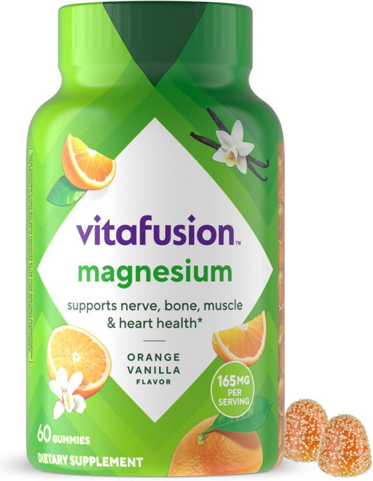 60ct Vitafusion Magnesium Gummy Supplement - Orange Vanilla Flavor, Chewable Mineral Supplement
