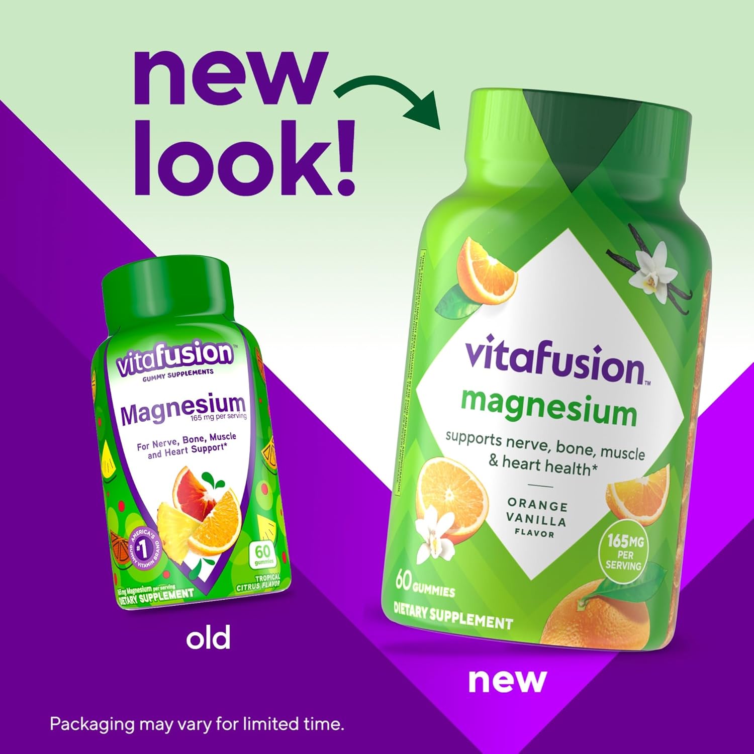 60ct Vitafusion Magnesium Gummy Supplement - Orange Vanilla Flavor, Chewable Mineral Supplement