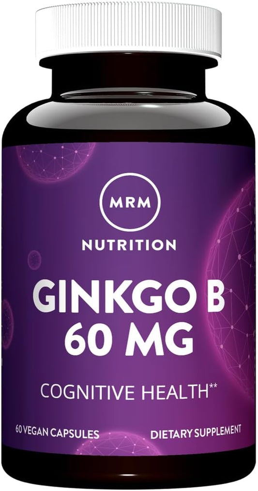 60mg MRM Ginkgo B Dietary Supplement - 60 Vegetarian Capsules for Brain Health & Memory Support