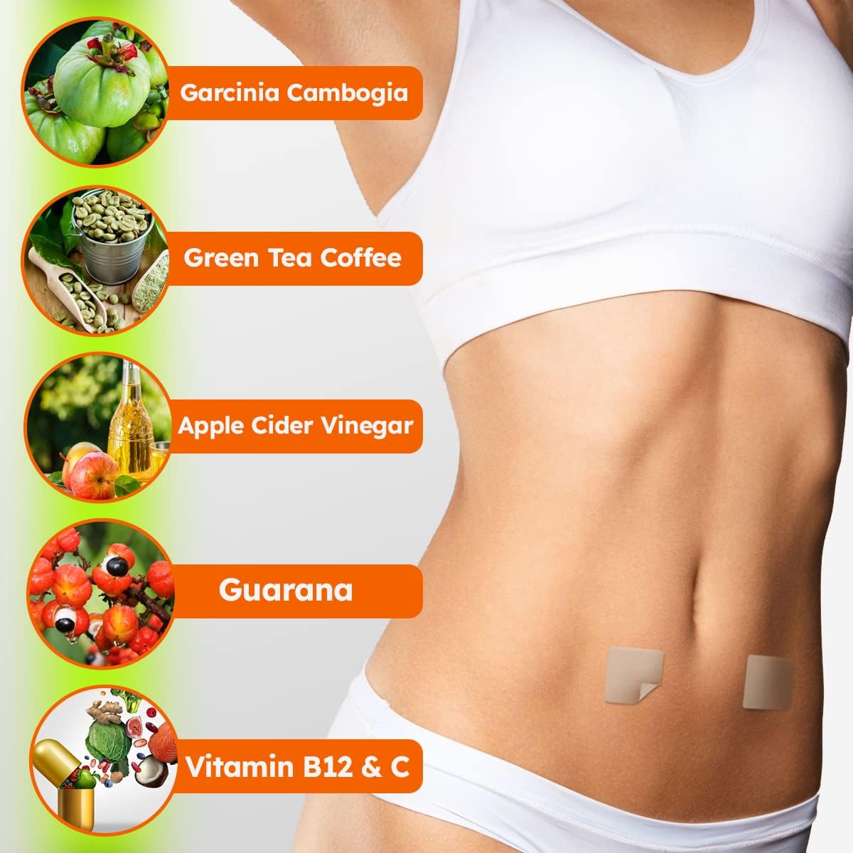 64 Count Veru Wellness Garcinia Cambogia Herbal Belly Patches - Natural Weight Loss Patch