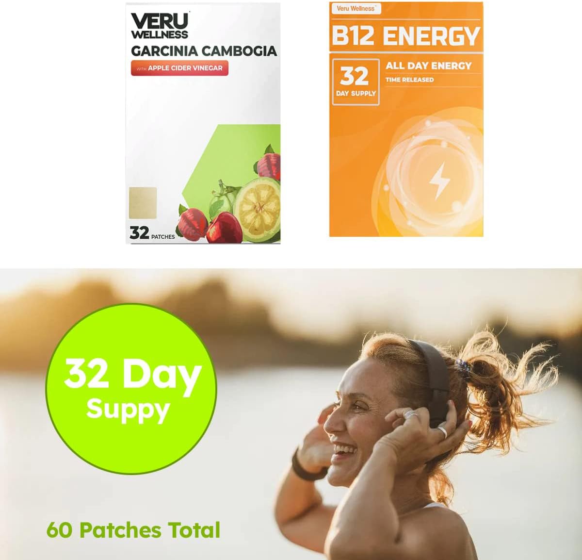 64 Count Veru Wellness Garcinia Cambogia Herbal Belly Patches - Natural Weight Loss Patch