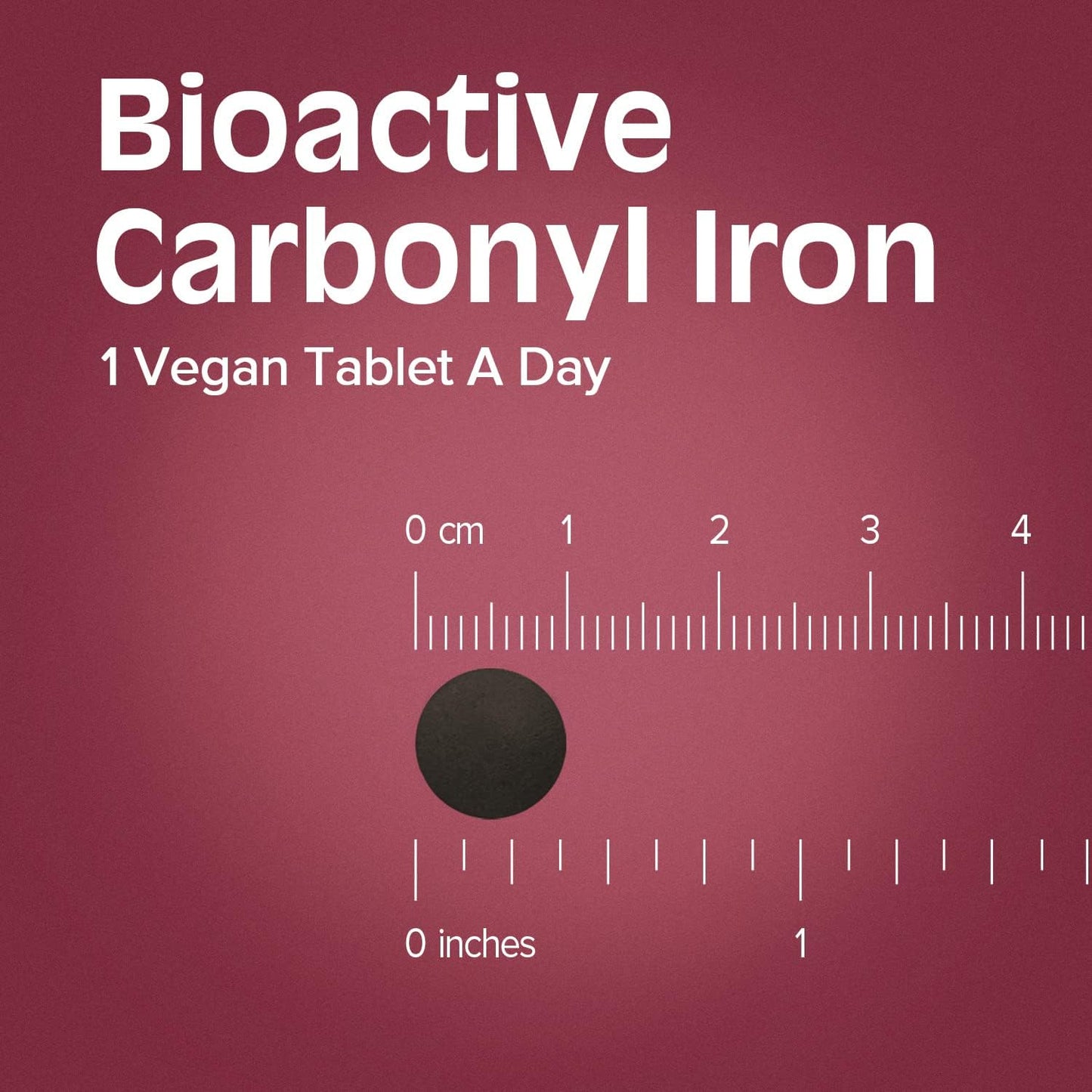 65mg Carbonyl Iron with Vitamin C for Energy Support & Red Blood Cell Formation - Vegan, Non-GMO Gentle Iron Supplement, 60 Tabs