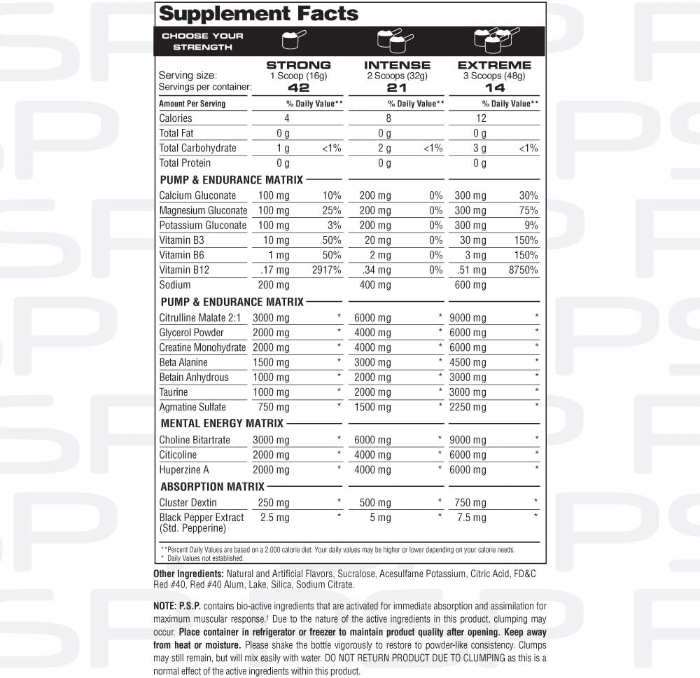 672g Metabolic Nutrition P.S.P. Pre-Workout Lemonade Flavor - Sugar-Free & Caffeine-Free Formula for Enhanced Physique Results