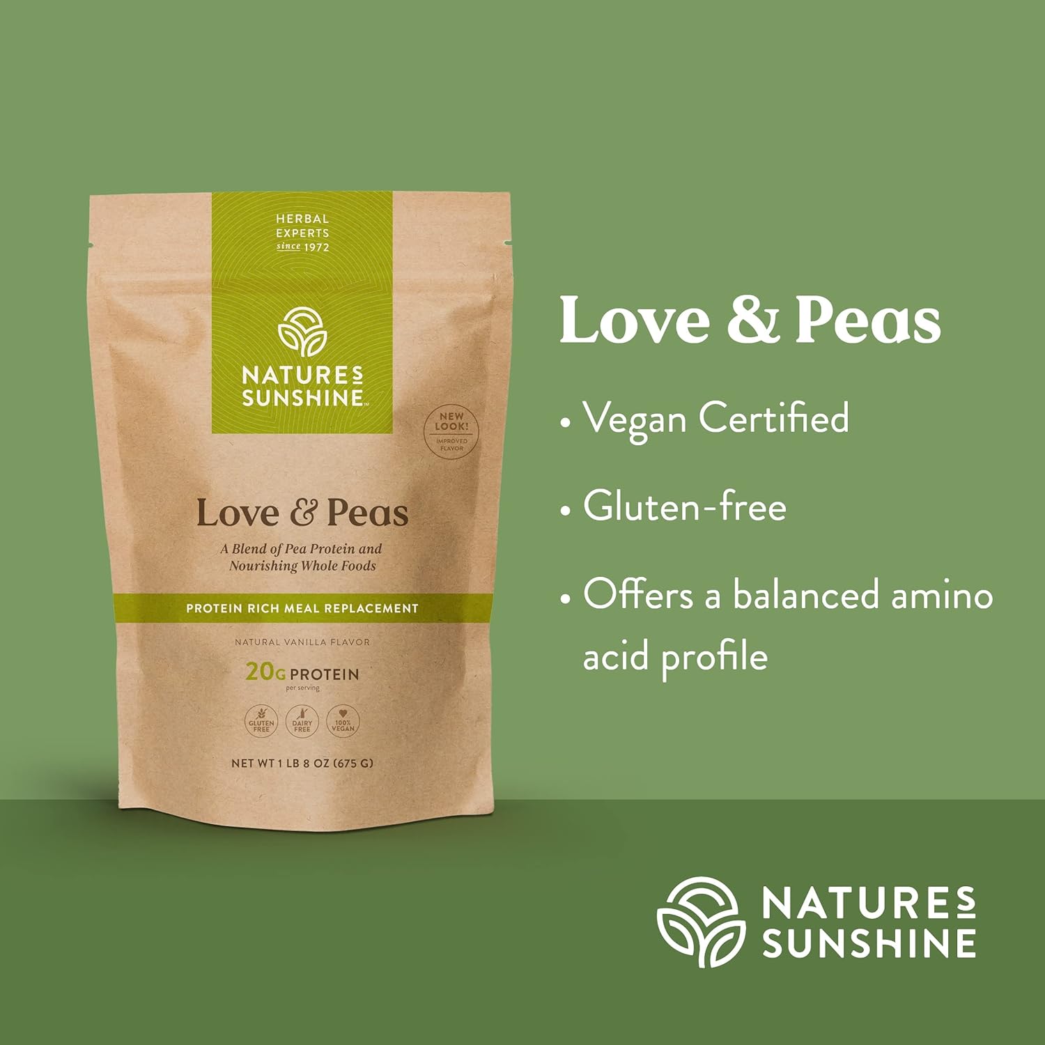 675g Bag of Nature's Sunshine Love and Peas - Plant-Based Protein Powder