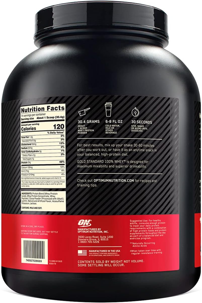68 Servings Optimum Nutrition Gold Standard 100% Whey Protein in Cookies and Cream Flavor