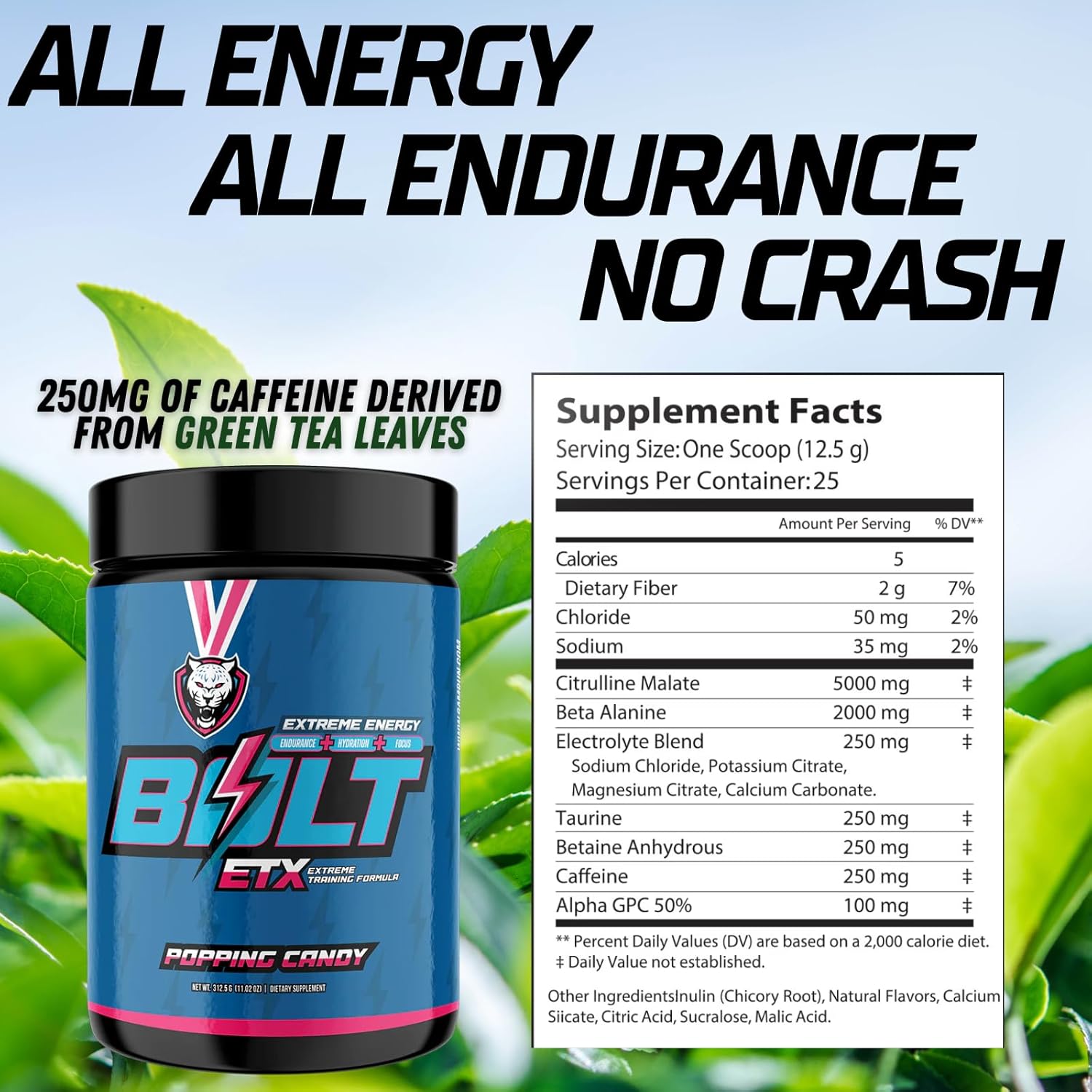 6AM Run Bolt Pre Workout Powder: Instant Energy Boost for Runners, Cardio & Focus Support, Natural Ingredients, Popping Candy Flavor