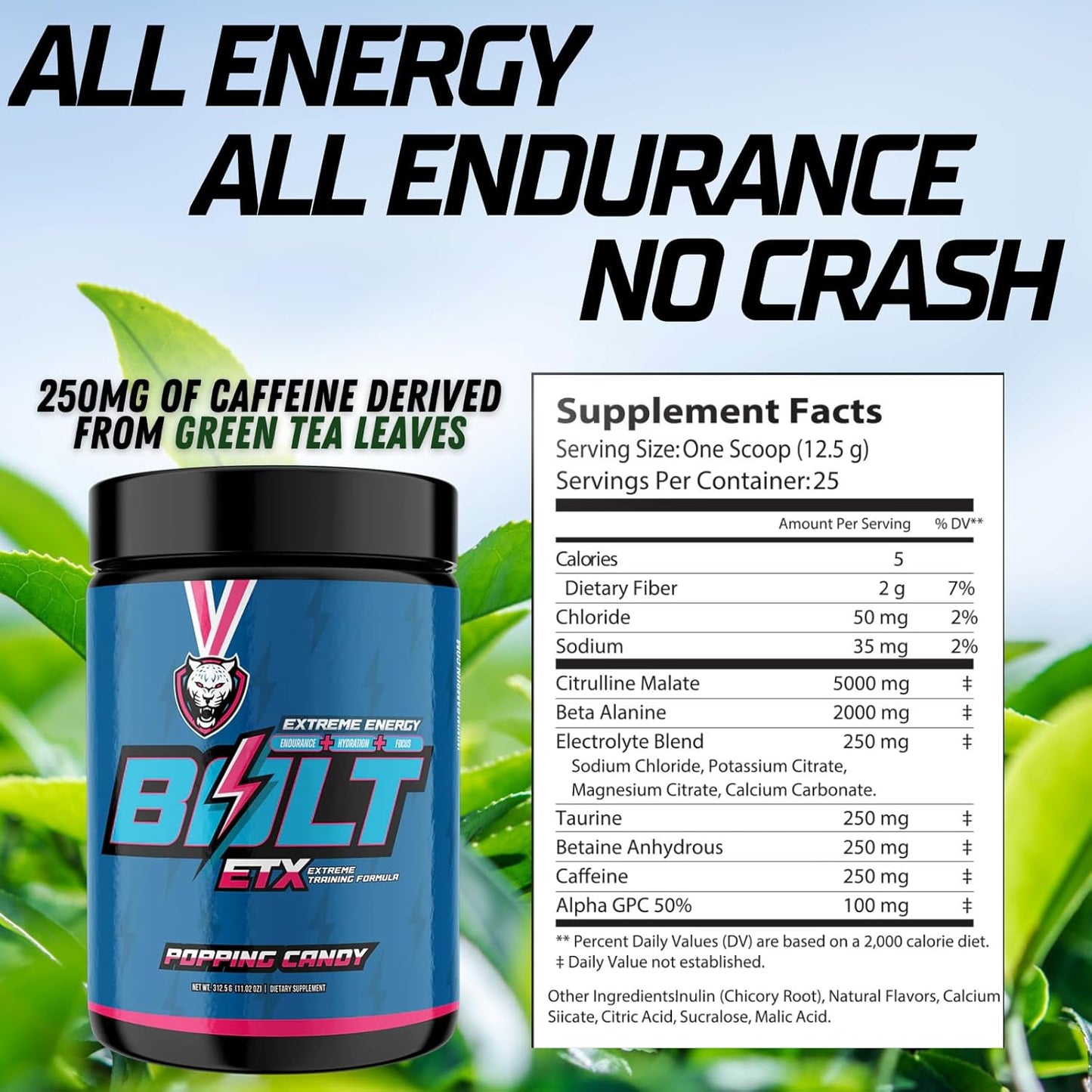 6AM Run Bolt Pre Workout Powder: Instant Energy Boost for Runners, Cardio & Focus Support, Natural Ingredients, Popping Candy Flavor