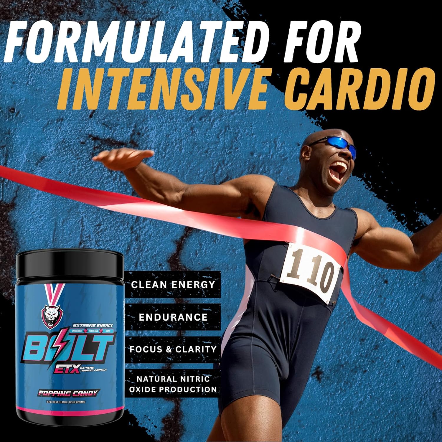 6AM Run Bolt Pre Workout Powder: Instant Energy Boost for Runners, Cardio & Focus Support, Natural Ingredients, Popping Candy Flavor