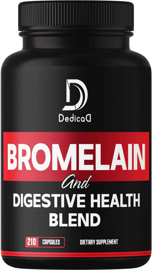 6in1 Bromelain 500mg Supplement - 1000mg per Serving - 210 Capsules with Digestive Health Blend - Quercetin, Ginger, Turmeric, Papaya - Supports Overall Health, Digestion, Immune System
