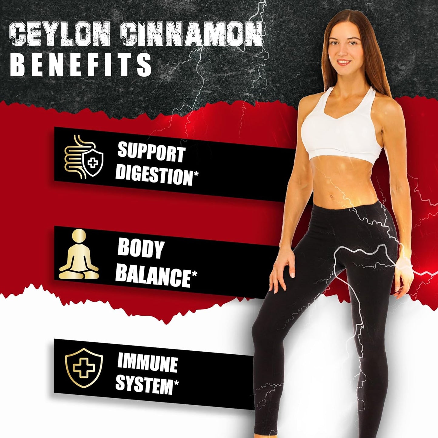 6in1 Ceylon Cinnamon Capsules with Berberine HCl, Turmeric, Ginseng, Black Pepper, Apple Cider Vinegar - 120 Count for Immune Support