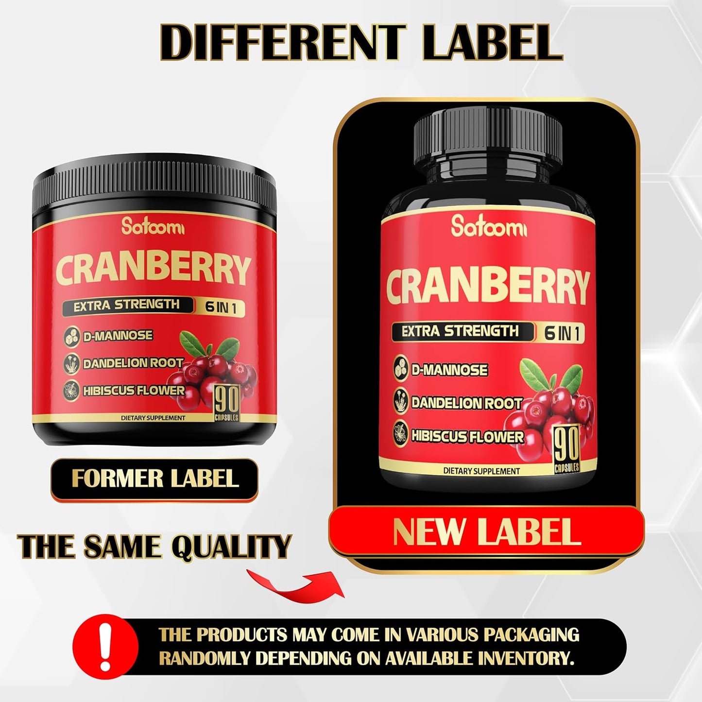 6in1 Cranberry Pills for Women - 90 Veggie Capsules - 3 Month Supply - Blend of 6 Herbal Extracts