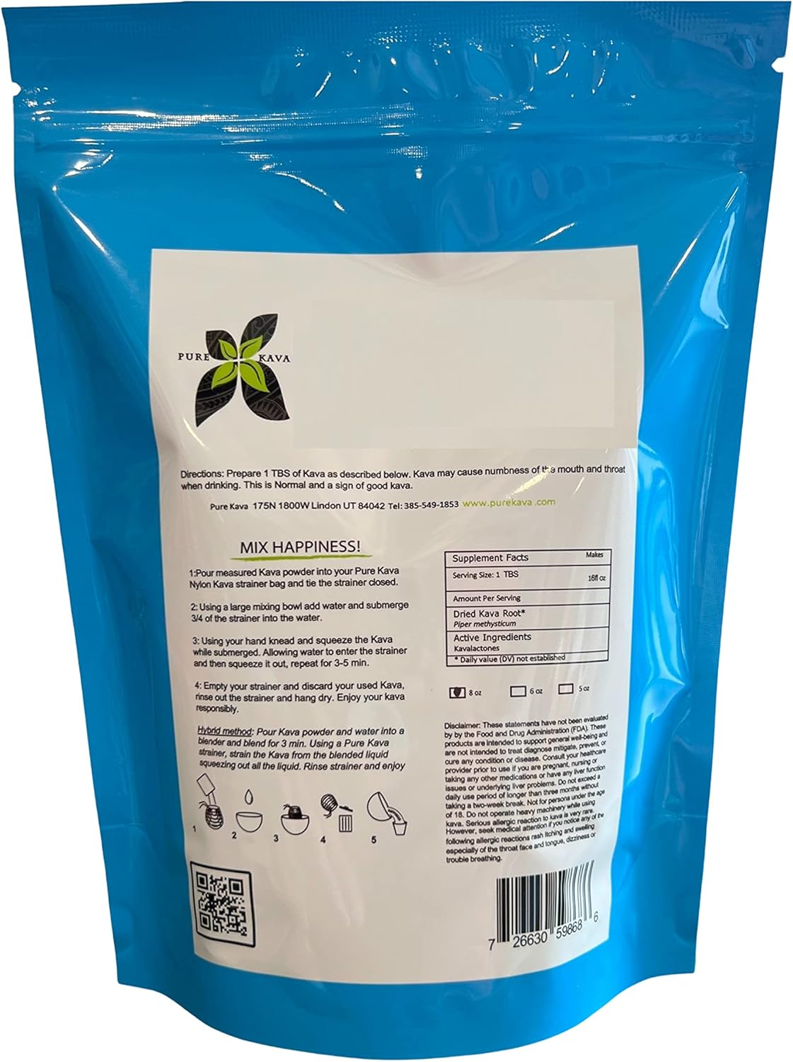 6oz Pure Fijian Waka Kava Root Powder - Natural Stress Relief Supplement