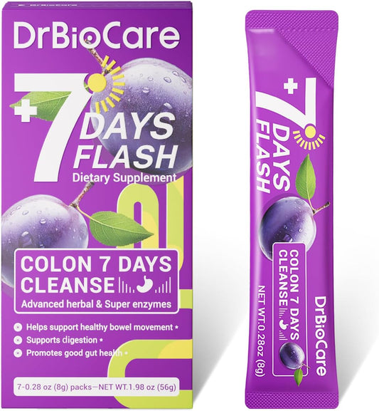 7-Day Colon Cleanse & Detox Support - Prune Flavor, 7 Packets