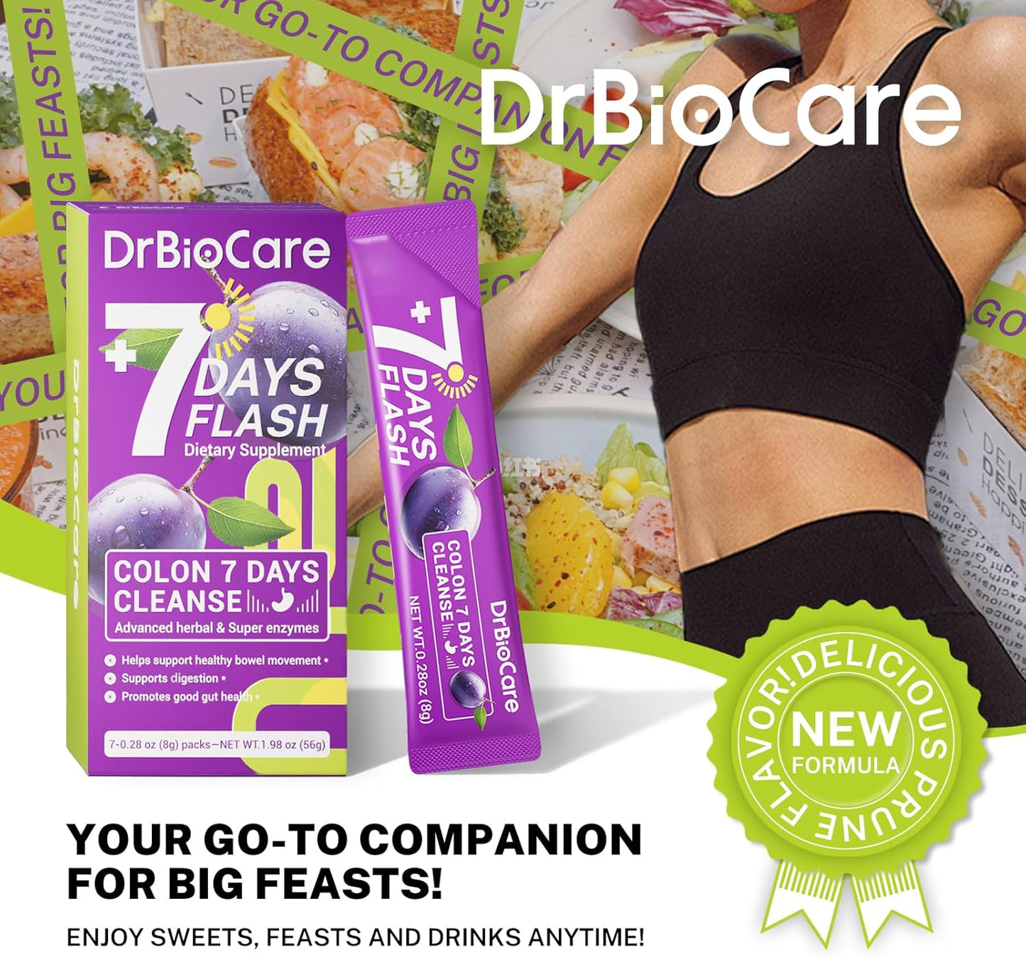 7-Day Colon Cleanse & Detox Support - Prune Flavor, 7 Packets