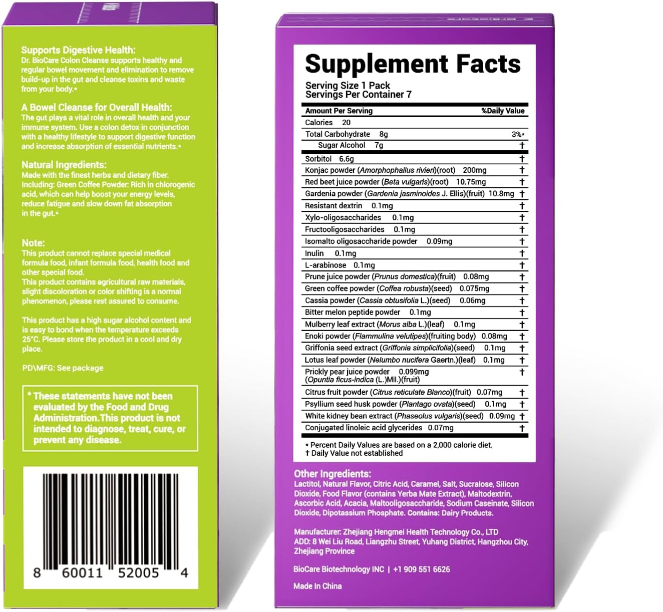 7-Day Colon Cleanse & Detox Support - Prune Flavor, 7 Packets