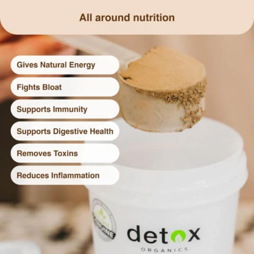 7 Day Detox Packets: Detox Organics Chocolate Superfood Powder for Body Cleanse, Bloating Relief, Immune Support & Energy Boost - Vegan Greens Blend Smoothie Mix