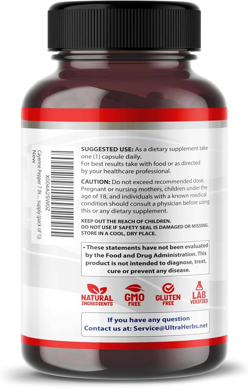 7-in-1 Cayenne Pepper Supplement with Ginger, Turmeric, Cinnamon, Black Pepper - Supports Digestive Health (150-Day Supply)