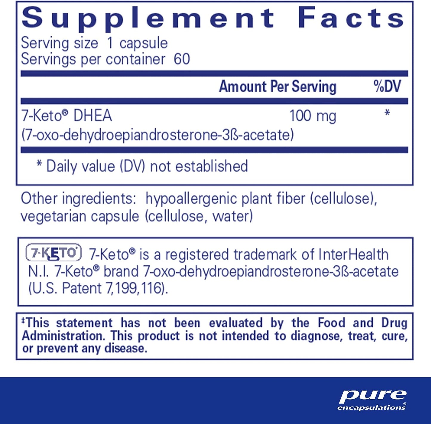 7-Keto DHEA 100 mg Capsules - Supports Thermogenesis and Body Composition - Pure Encapsulations