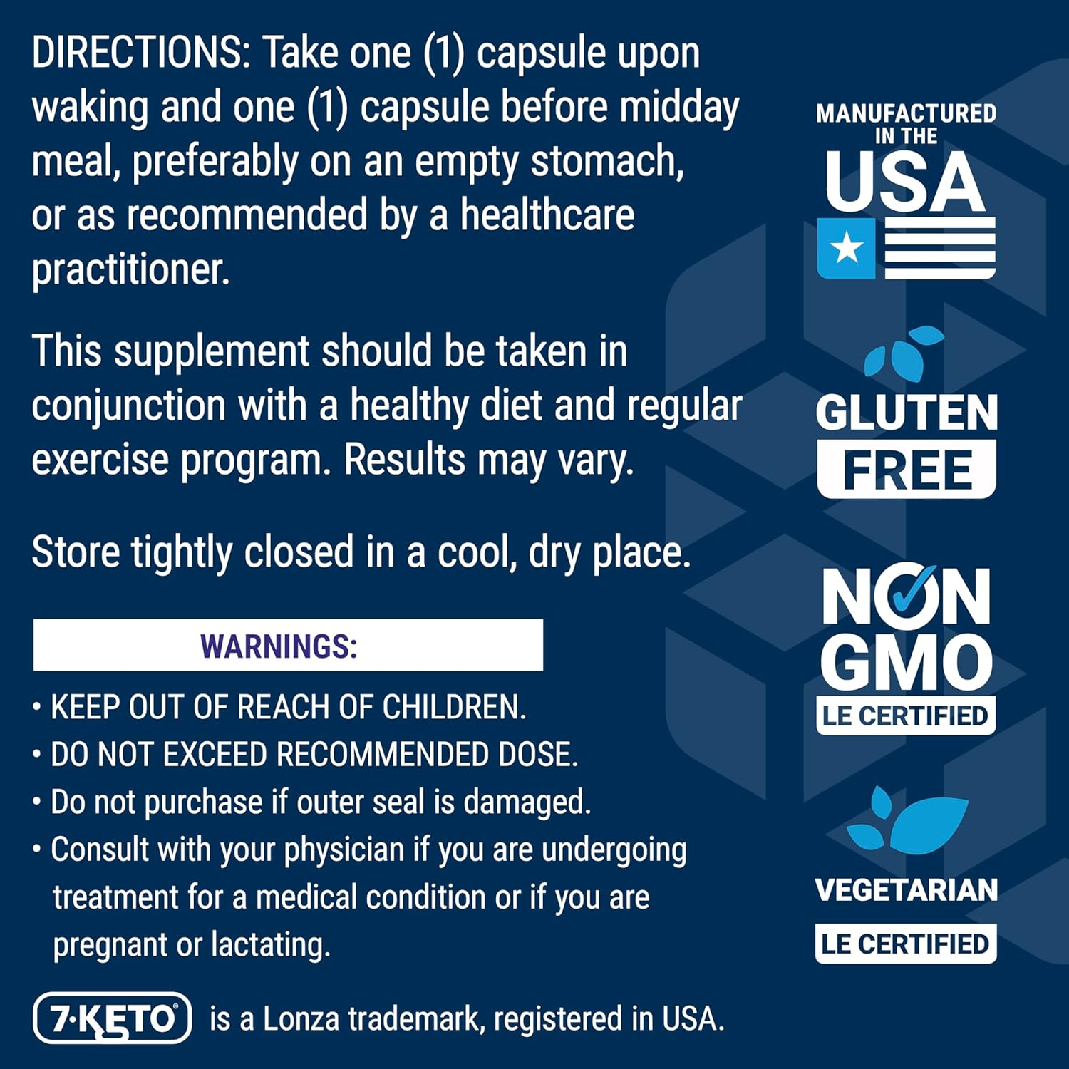 7-Keto DHEA Metabolite for Enhanced Fat Burning - Non-GMO, Gluten-Free - 100mg - 60 Vegan Capsules by Life Extension