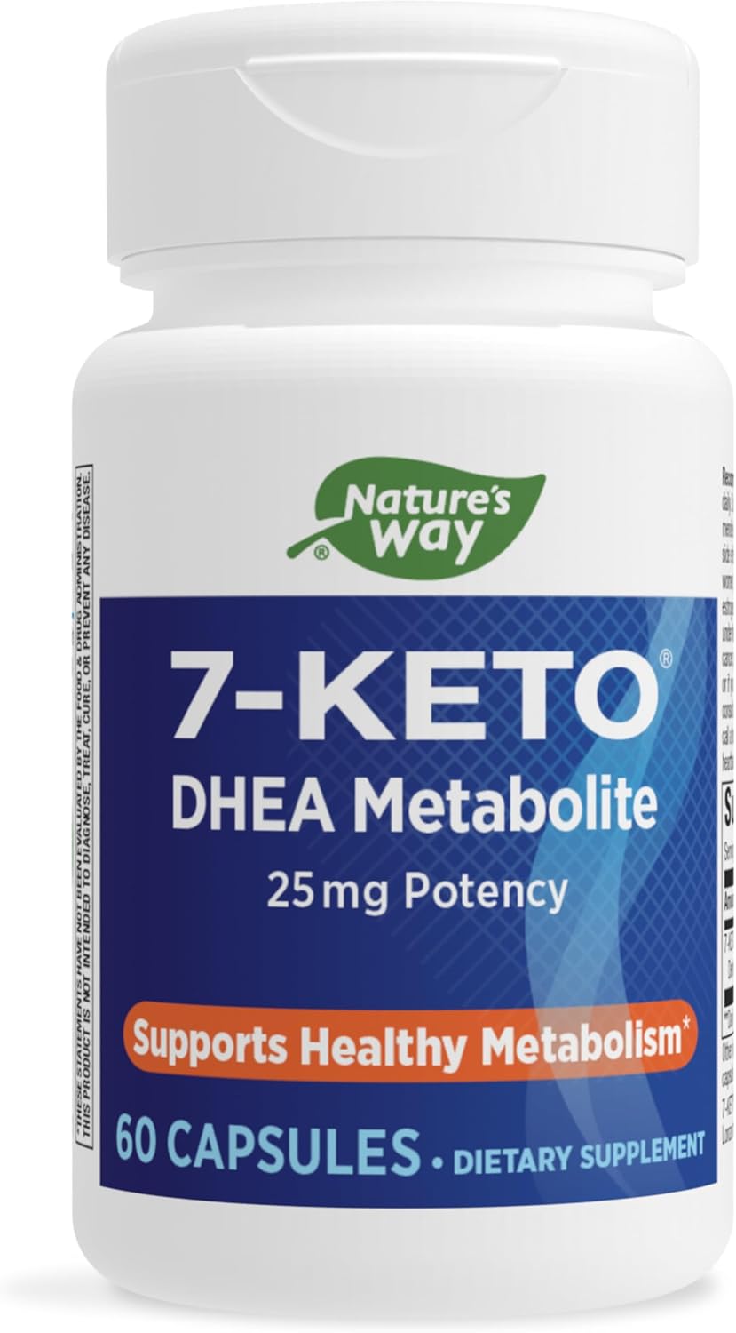 7-KETO DHEA Metabolite Supplement for Metabolism Support - 25mg Potency, 60 Capsules by Nature's Way