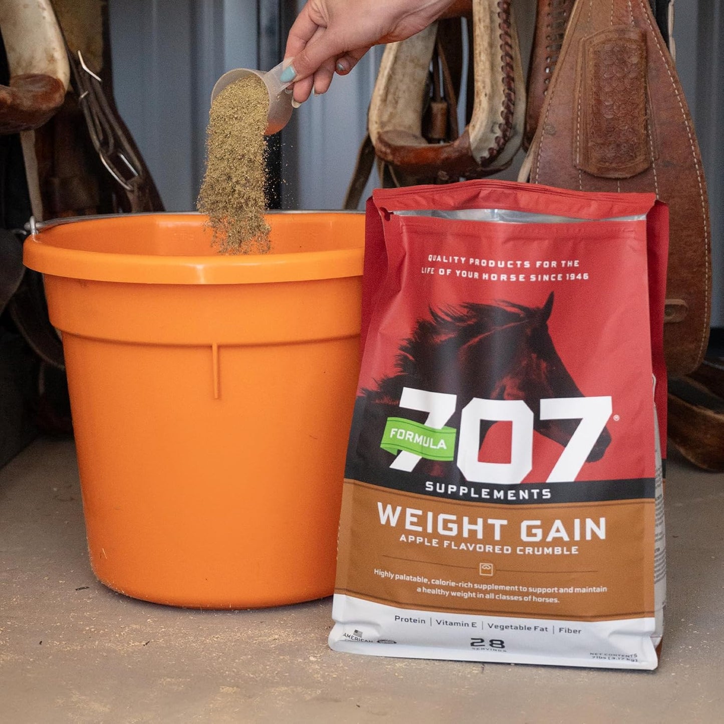 7 lb Bag of Formula 707 Weight Gain Crumble Equine Supplement - High-Calorie Nutritional Support for Senior and Hard-to-Keep Horses
