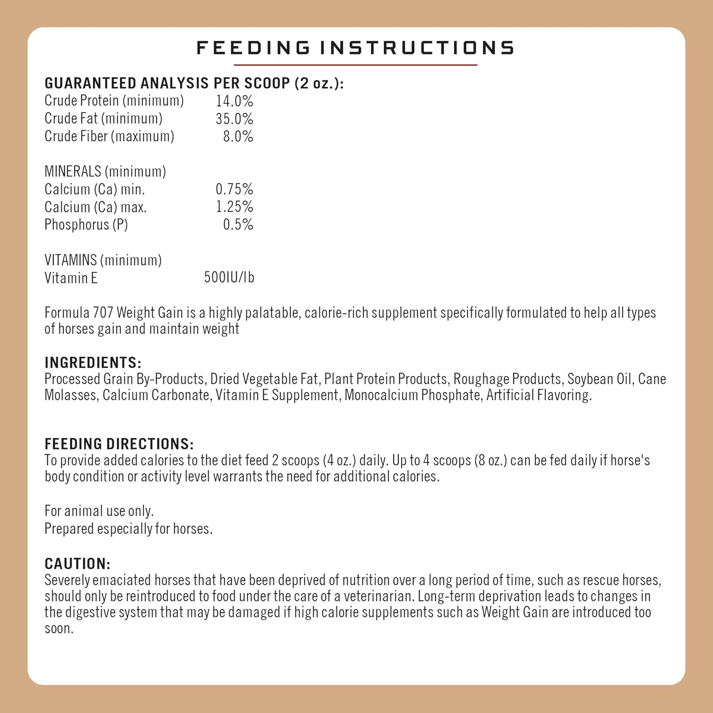 7 lb Bag of Formula 707 Weight Gain Crumble Equine Supplement - High-Calorie Nutritional Support for Senior and Hard-to-Keep Horses