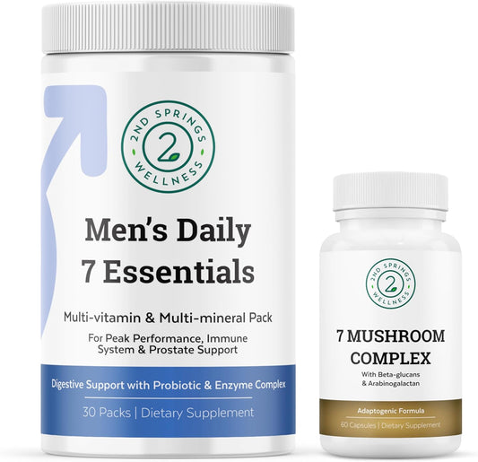 7 Mushroom Complex & Men's Daily 7 Essentials Bundle for Total Wellness