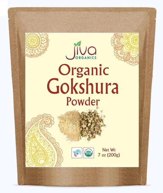 7 oz Jiva Organics Gokshura Powder - Non-GMO Full Spectrum Tribulus from India