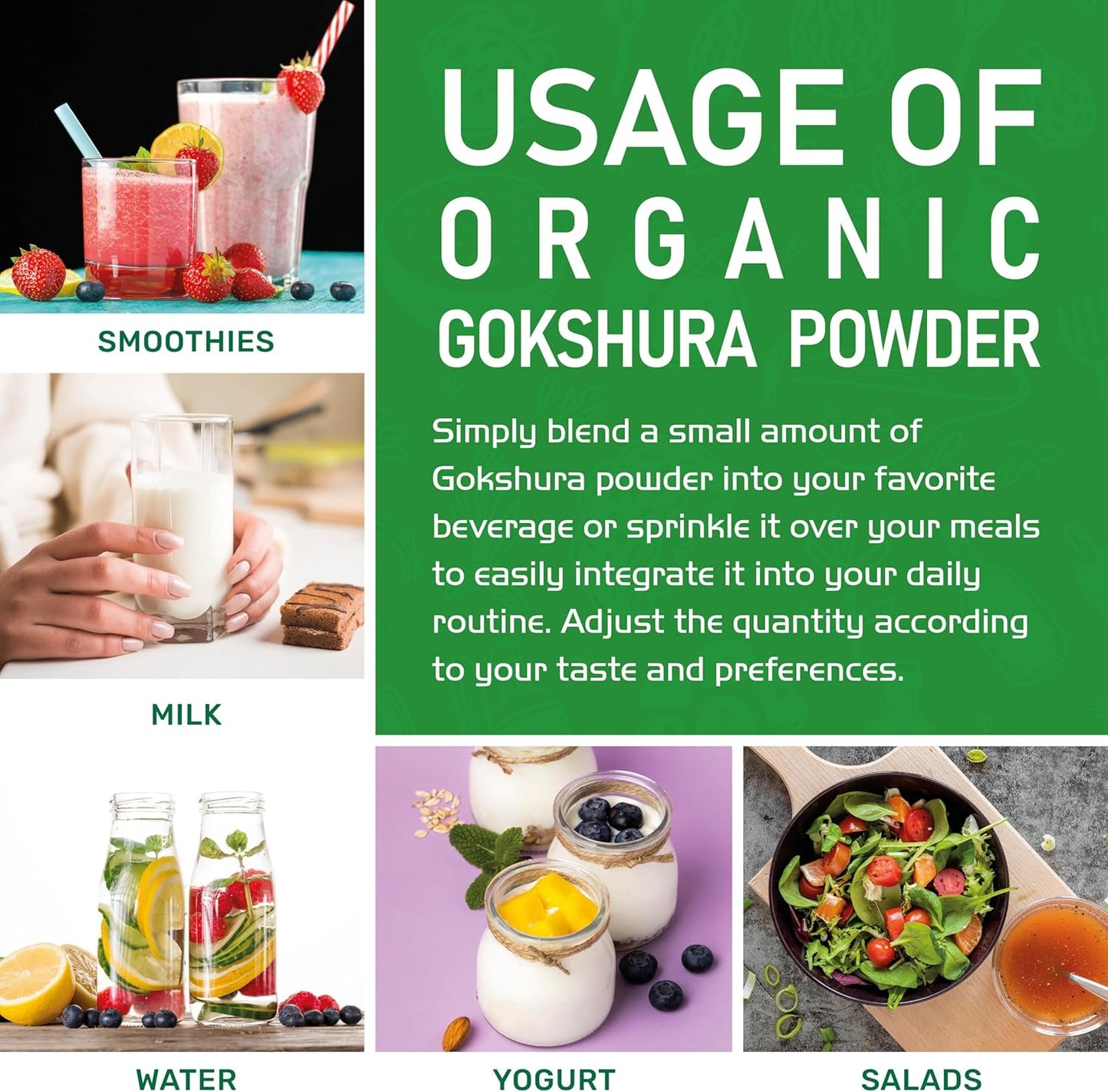 7 oz Jiva Organics Gokshura Powder - Non-GMO Full Spectrum Tribulus from India