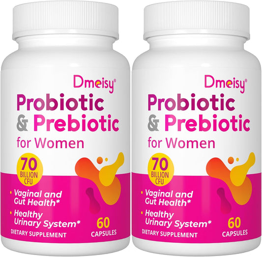 70 Billion CFU Dmeisy Vaginal Probiotics for Women - 13-in-1 Women's Probiotic & Prebiotic Blend - pH Balance, Immune & Digestive Health - 4 Months Supply