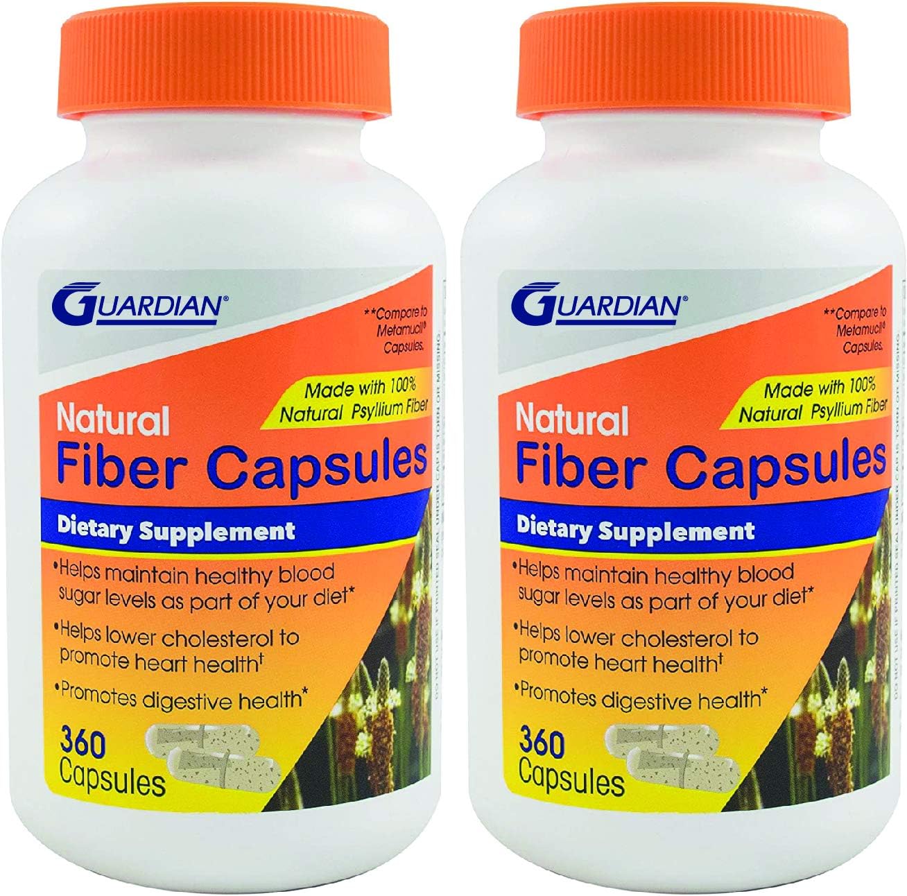 720-Count Guardian Psyllium Fiber Capsules with Natural Psyllium Husk for Digestive Health