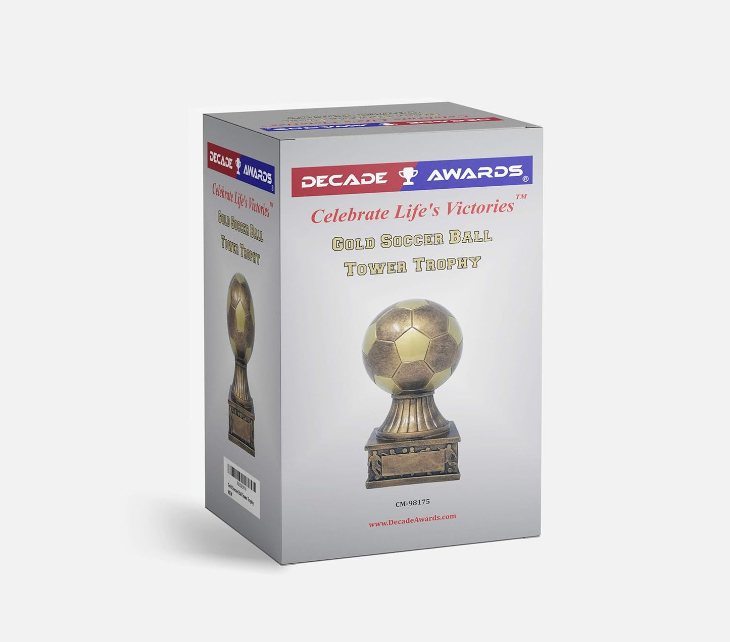 7.5 Inch Soccer Action Pedestal Trophy with Engraved Plate - Ideal Award for Teams, MVPs, Coaches, and Goals | Trofeo de Fútbol for Celebrations