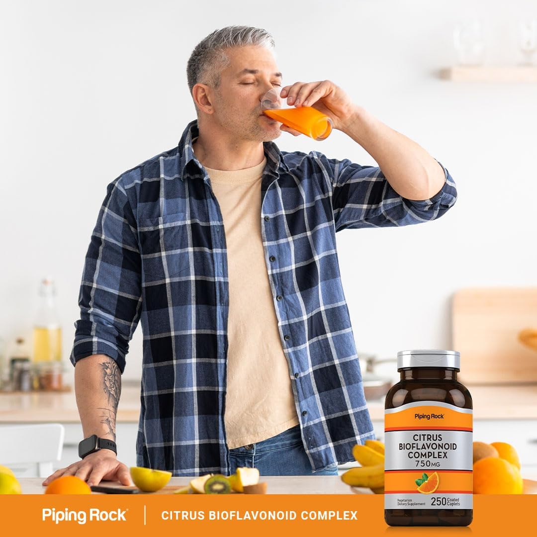 750 mg Citrus Bioflavonoids Complex Supplement - 250 Caplets - Non-GMO & Gluten Free