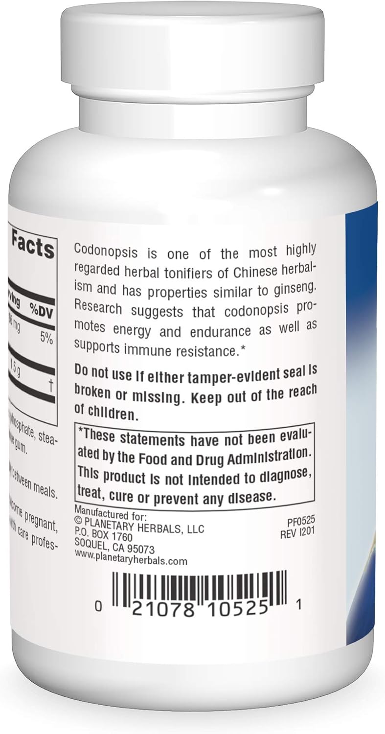 750 mg Codonopsis Tablets by Planetary Herbals - 60 Count