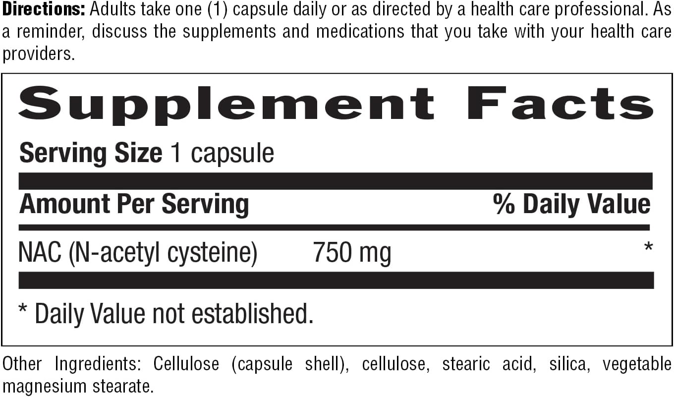 750 mg Country Life N-Acetyl Cysteine (NAC) - Liver & Lung Health Supplement - Antioxidant Protection, Detox & Immune Support - 30 Vegetarian Capsules