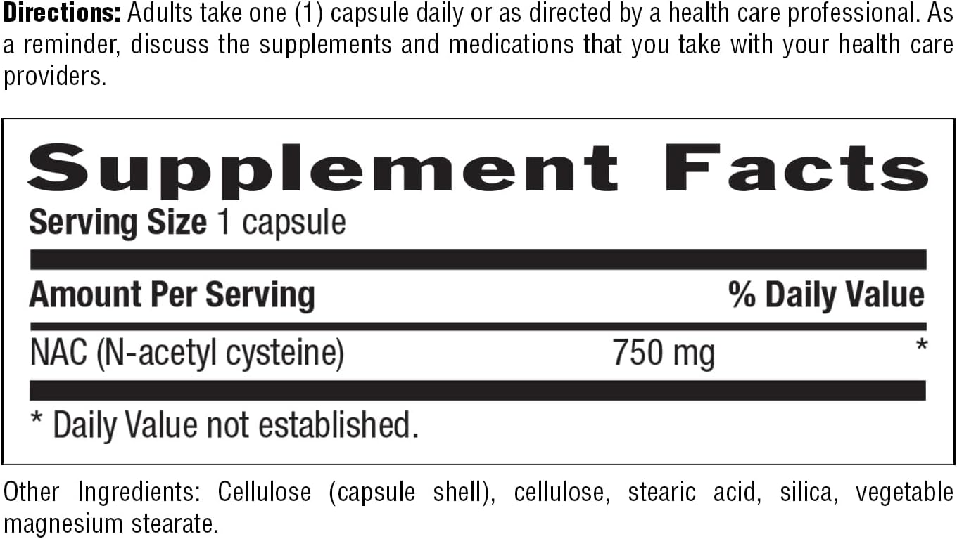 750mg Country Life N-Acetyl Cysteine (NAC) - Liver & Lung Health Supplement, Antioxidant, Detox Cleanse, Immune Support - 60 Capsules